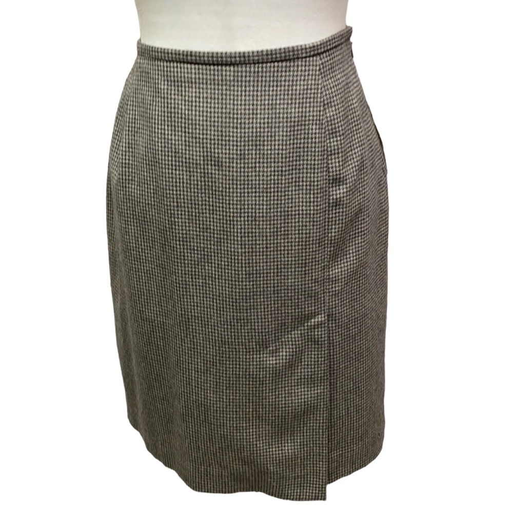 Evan Picone Houndstooth In Gray Cream Skirt